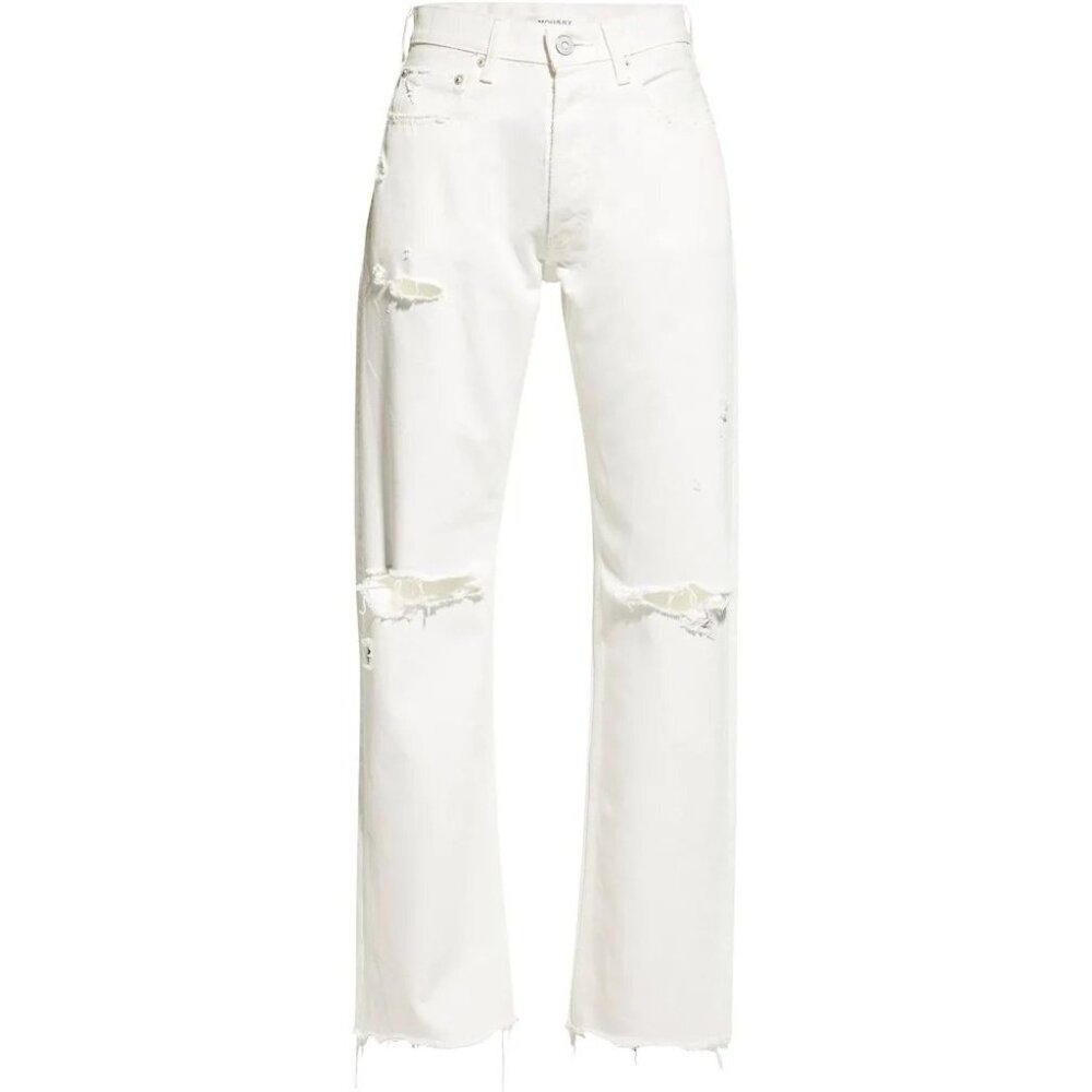 MOUSSY Vintage Women's Mv Odessa High Rise Distressed Jeans White